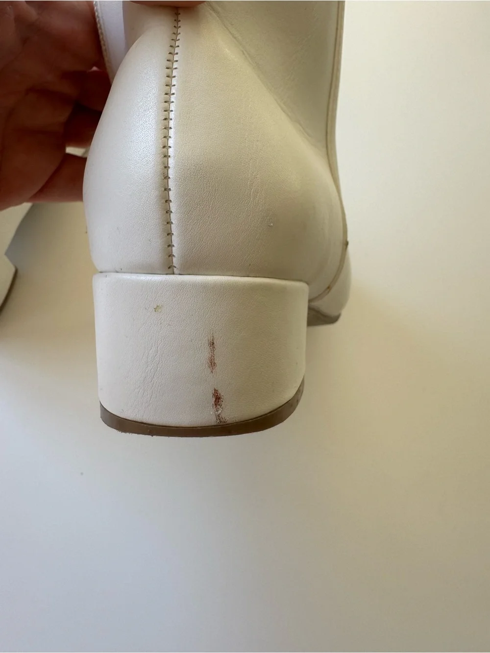 Girls White Ankle Boots with Low Block Heel girls size 2